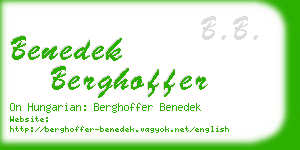 benedek berghoffer business card